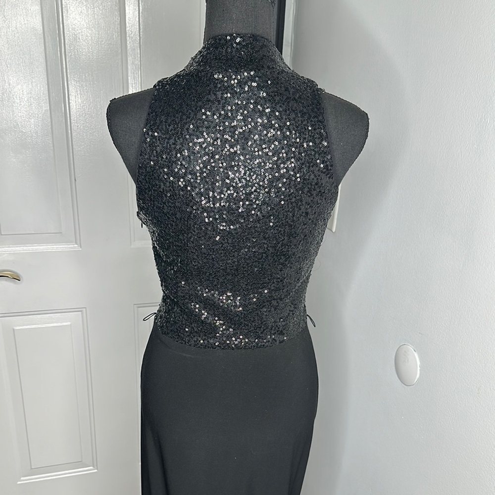 Ralph Lauren Elegant Black Sequin Full Length Gown - Picture 5 of 13